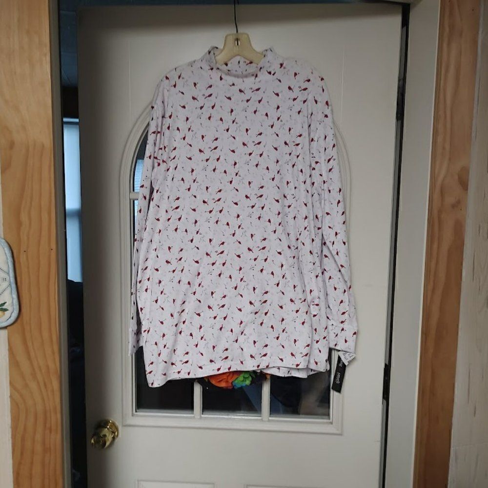 New Hasting & Smith White With Cardinals Long Sleeved Top Women's 3X